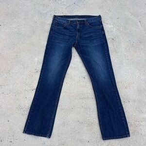 Levis 527 Jeans Mens 36x30 Blue Bootcut Denim Distressed Pockets Casual